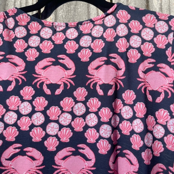 Simply Southern Pink and Navy Crab Dress XL - Picture 10 of 12